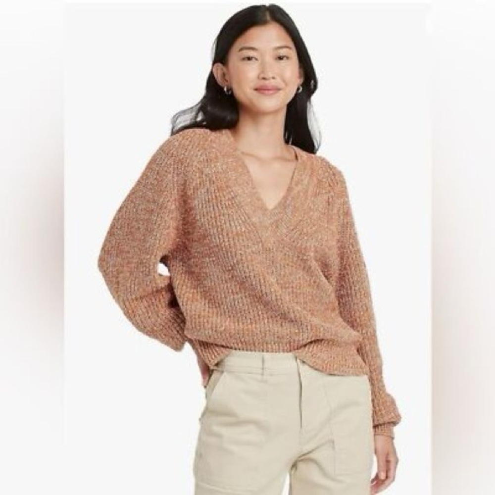 a new day Copper V-Neck knitted Sweater